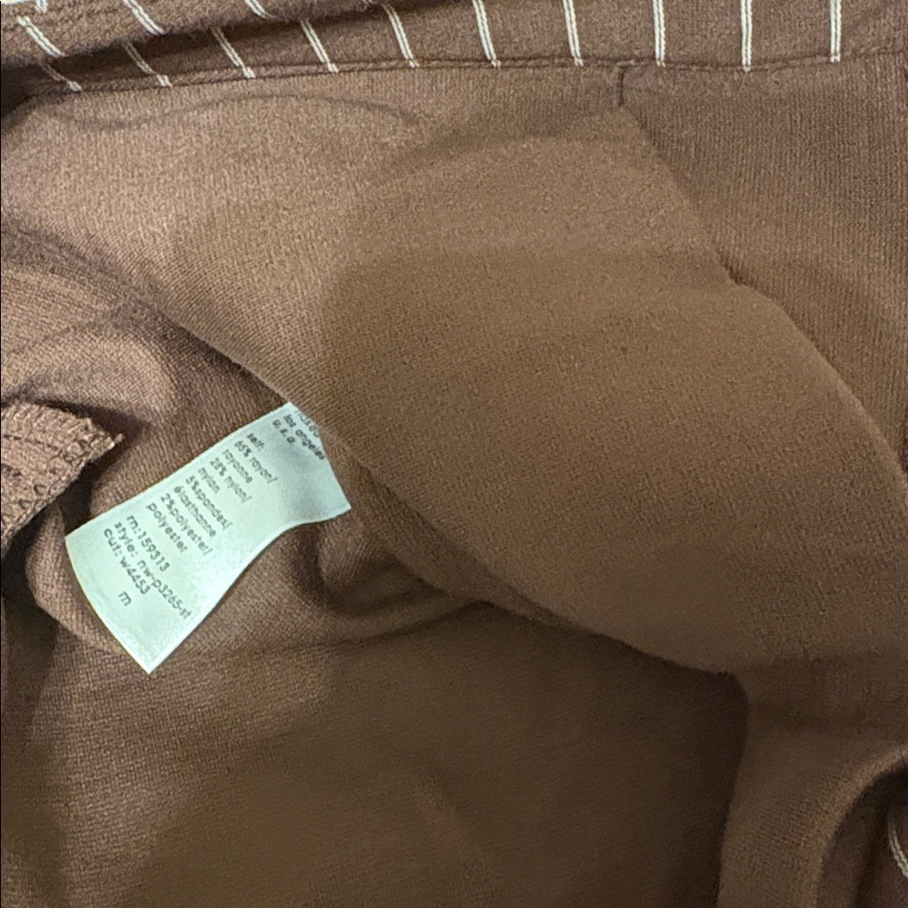 N by NAKED WARDROBE BROWN PINSTRIPE PANTS- size medium - Picture 6 of 7